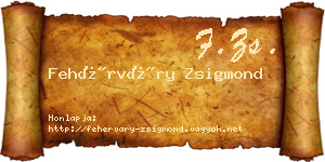 Fehérváry Zsigmond névjegykártya