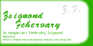 zsigmond fehervary business card
